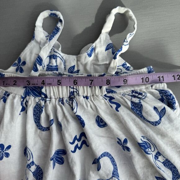 Old Navy Mermaid Textured Bow Tie Dress Toddler Girls 2T Linen Blend Sleeveless - Picture 4 of 8